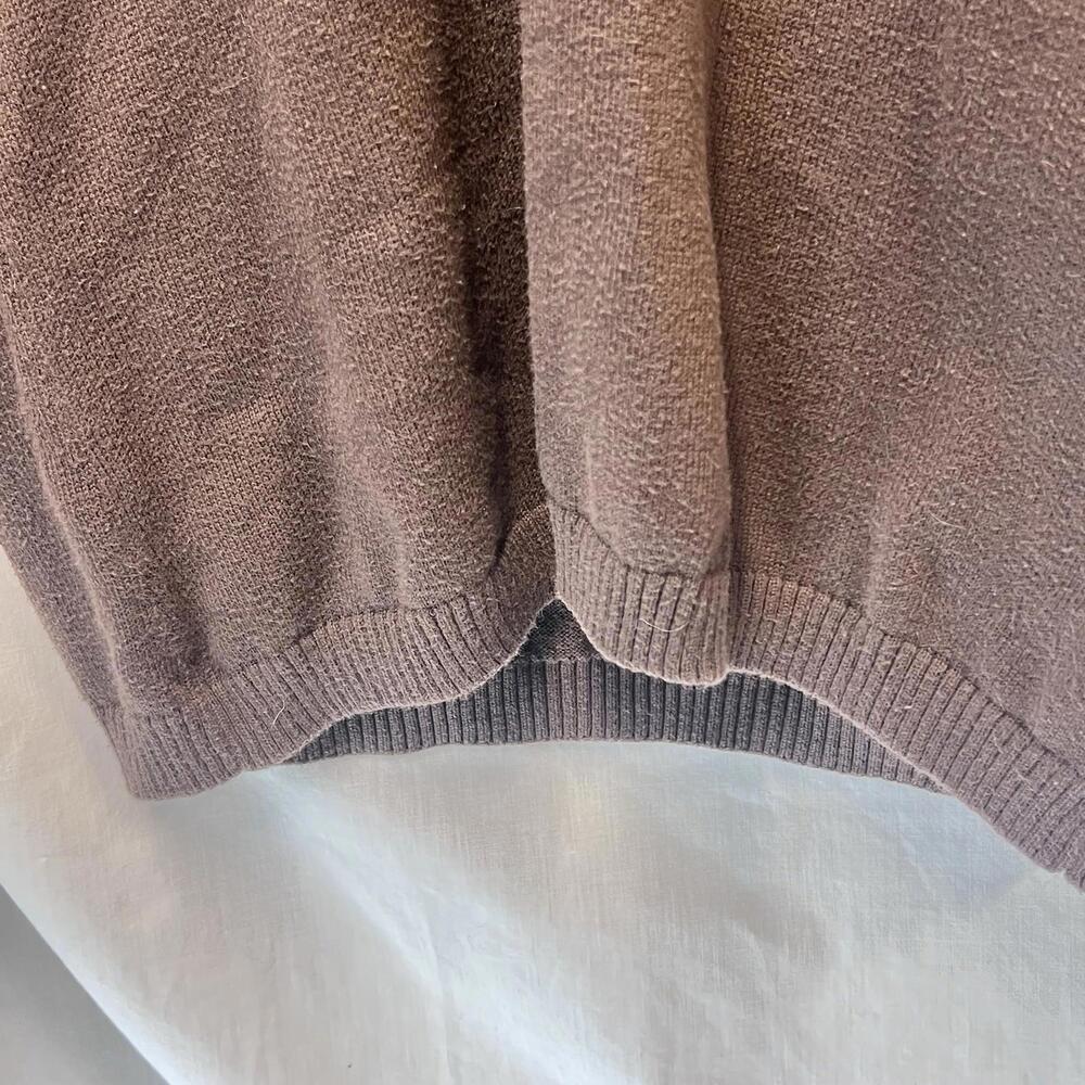 Vintage Izod Lacoste Brown Women’s  Sweater Button V Neck Size 40 (XS) - Picture 6 of 7
